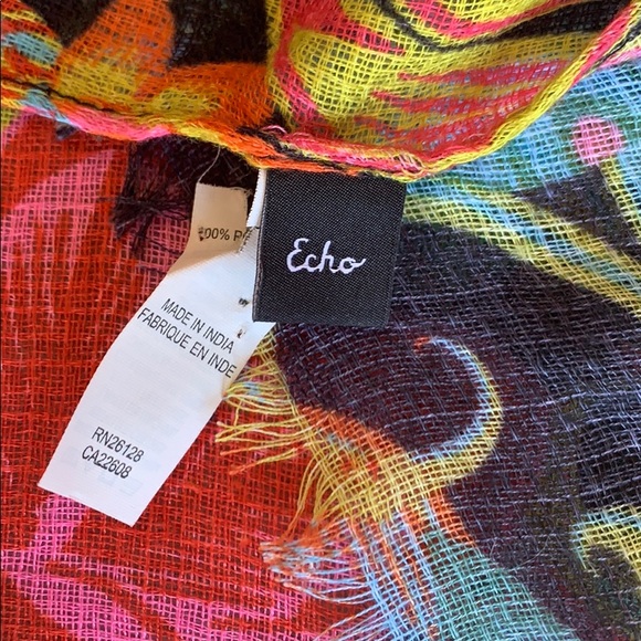 Echo Sea Life Black Floral Scarf - Picture 5 of 5